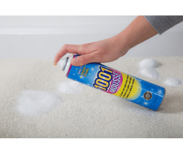 use 1001 Mousse to remove stains from carpets